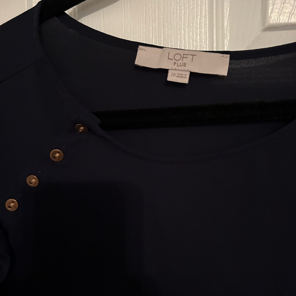 Navy shirt with gold buttons Loft